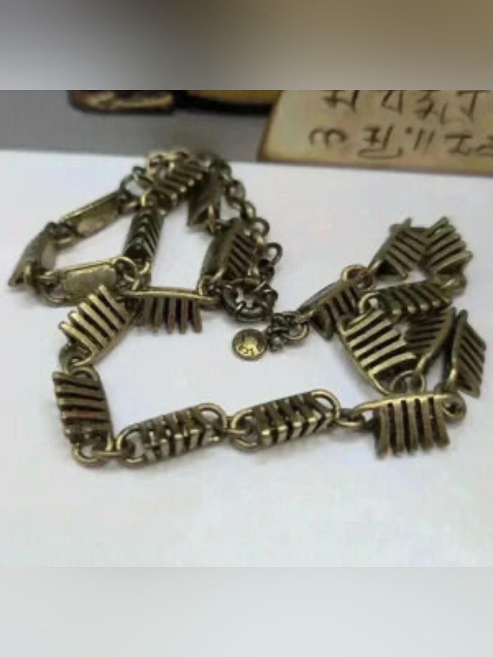 J.Crew Antique Gold-Tone 3D Art
Deco Necklace